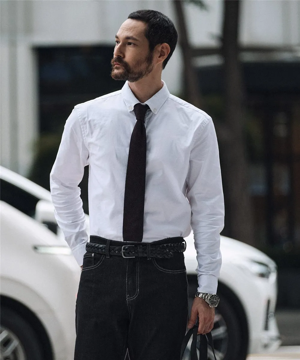 Compact Stretch Oxford Shirts_화이트 (레귤러핏)