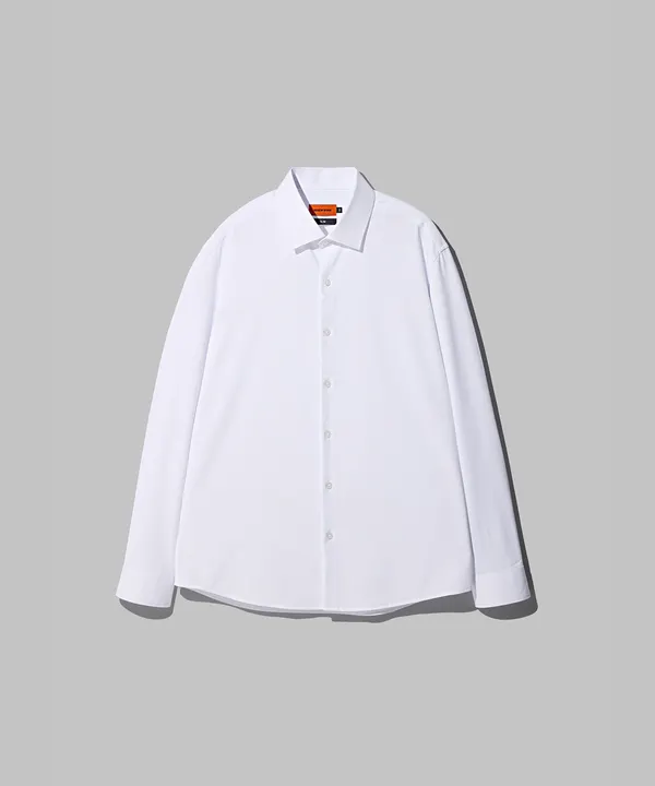 [쭉] 트리코트 셔츠_화이트 (슬림핏)
