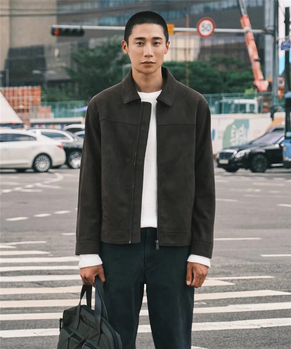 스웨이드 트러커 점퍼_브라운 (세미오버핏)
